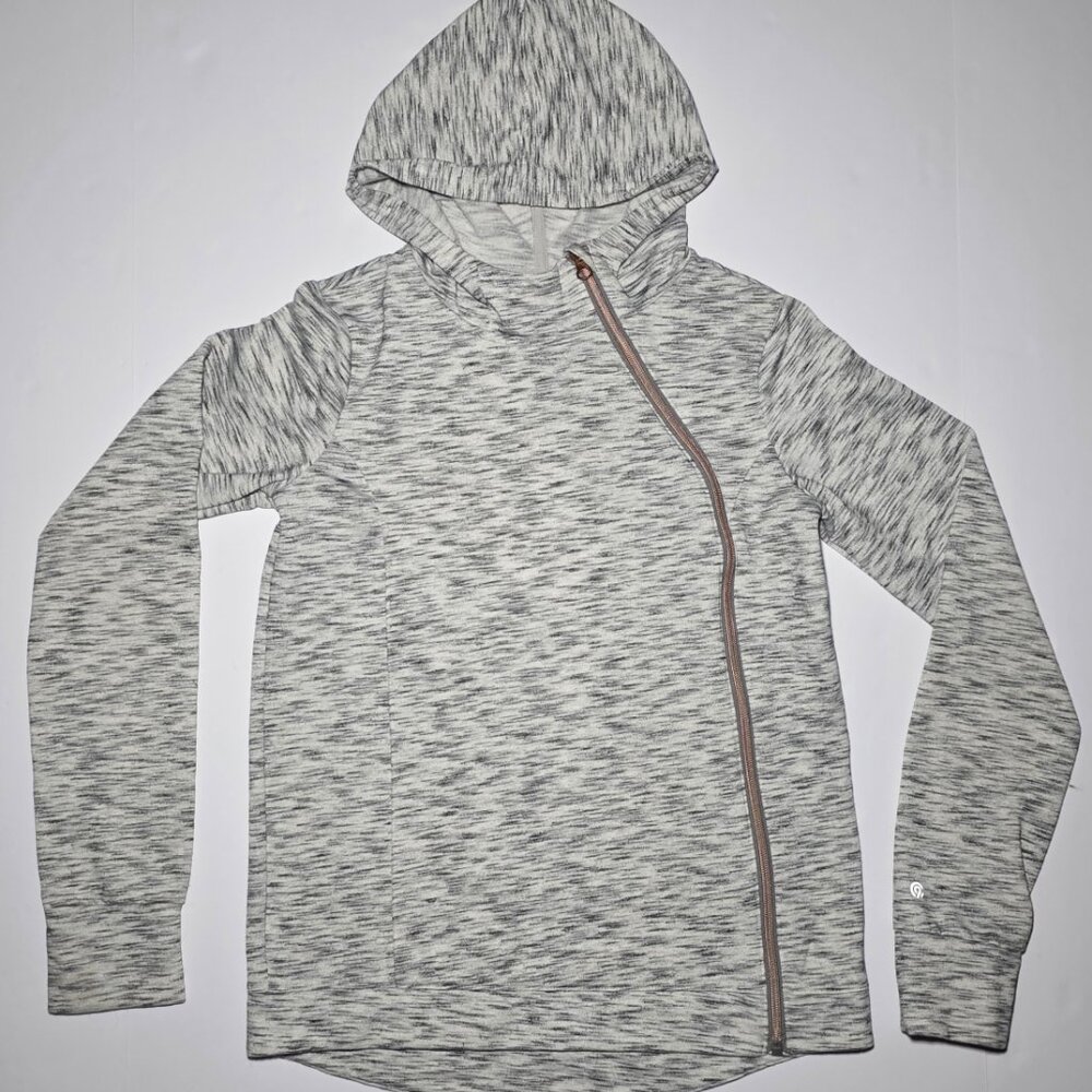 Champion Girls Youth Black and Gray Full Zippered Hooded Jacket Size XL 14 - 16